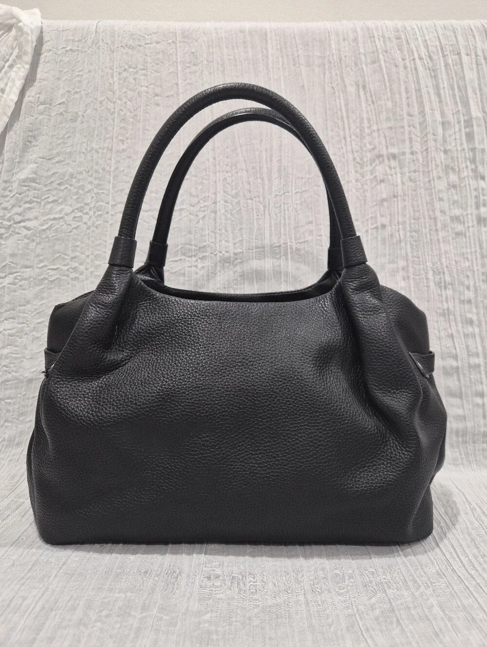 Kate Spade New York Berkshire Road Stevie Black Pebbled Leather Satchel Tote Bag